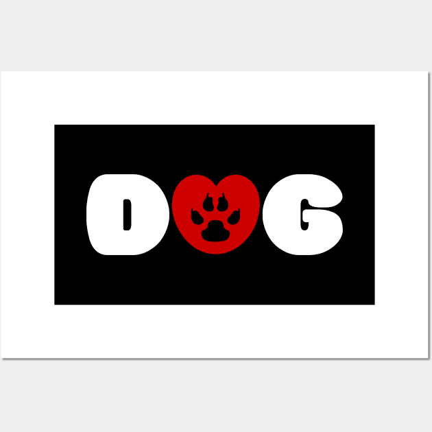 Dog Love Heart Wall Art by tinybiscuits